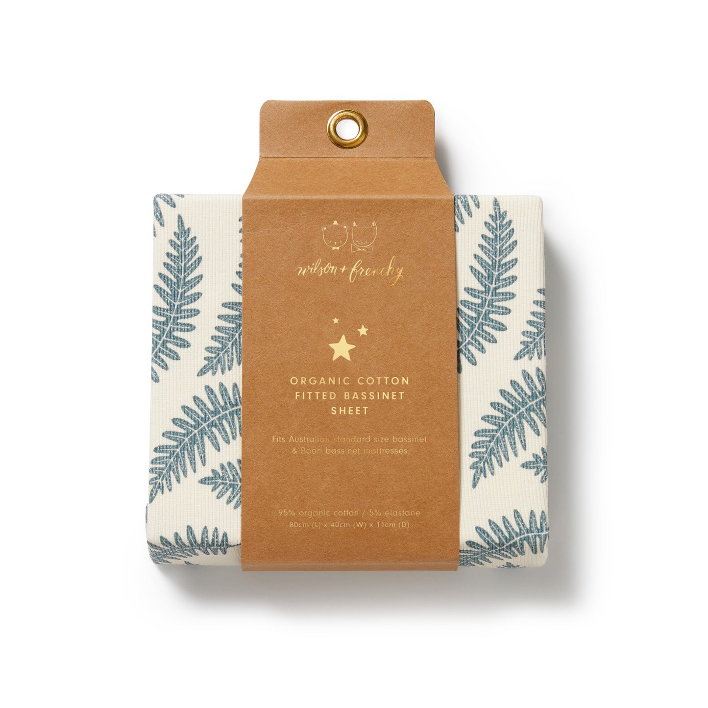 Wilson & Frenchy Organic Bassinet Sheet Little Fronds