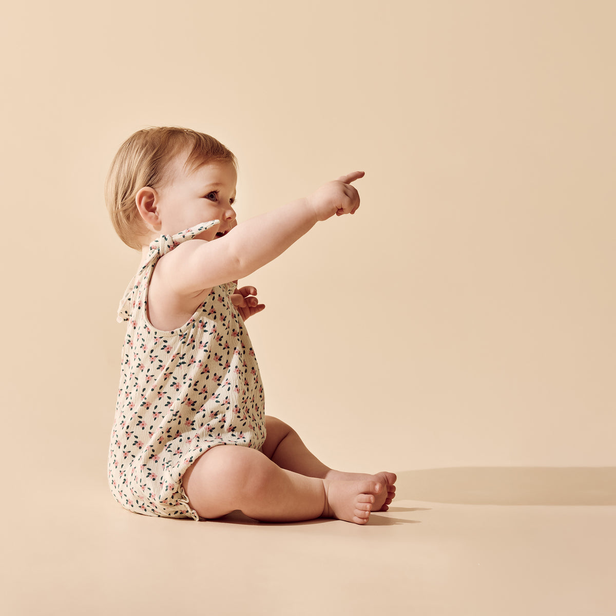 Wilson & Frenchy Organic Crinkle Tie Playsuit Little Blossom