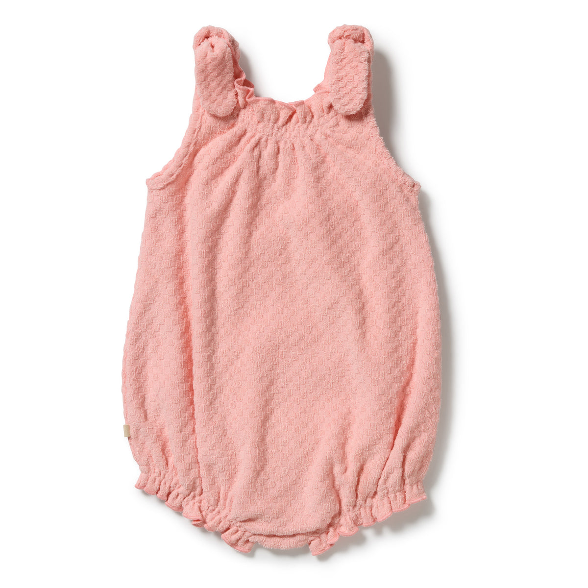 Wilson & Frenchy Organic Terry Tie Playsuit Petal Pink Check