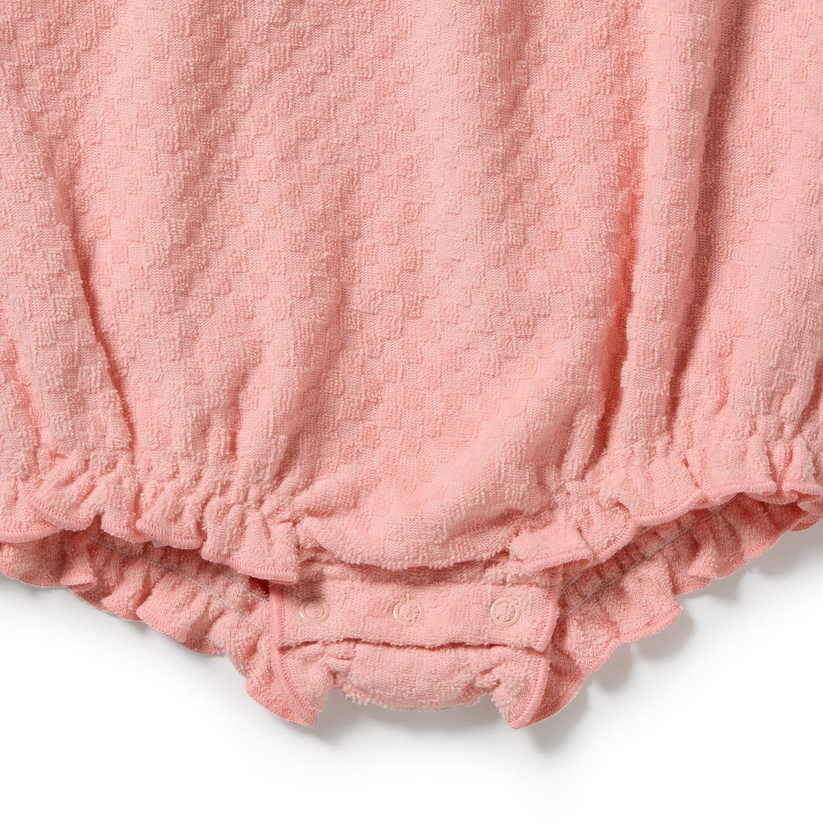 Wilson & Frenchy Organic Terry Tie Playsuit Petal Pink Check