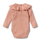 Wilson & Frenchy Knitted Rib Ruffle Bodysuit Dusk