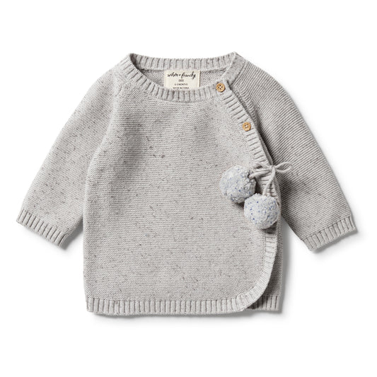 Wilson & Frenchy Knitted Kimono Cardigan Glacier Grey Fleck
