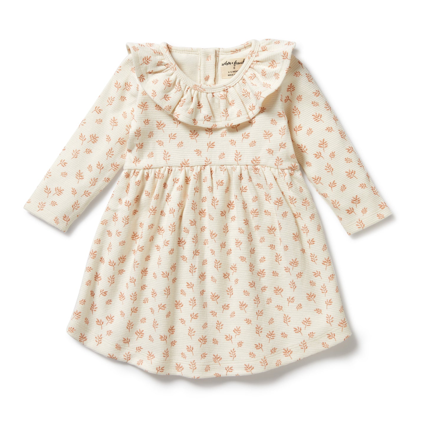 Wilson & Frenchy Organic Waffle Ruffle Dress Winter Bloom