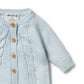 Wilson & Frenchy Knitted Cable Growsuit Bluebell