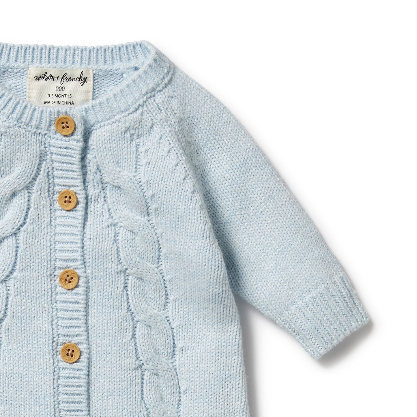 Wilson & Frenchy Knitted Cable Growsuit Bluebell