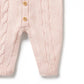 Wilson & Frenchy Knitted Cable Growsuit Pink