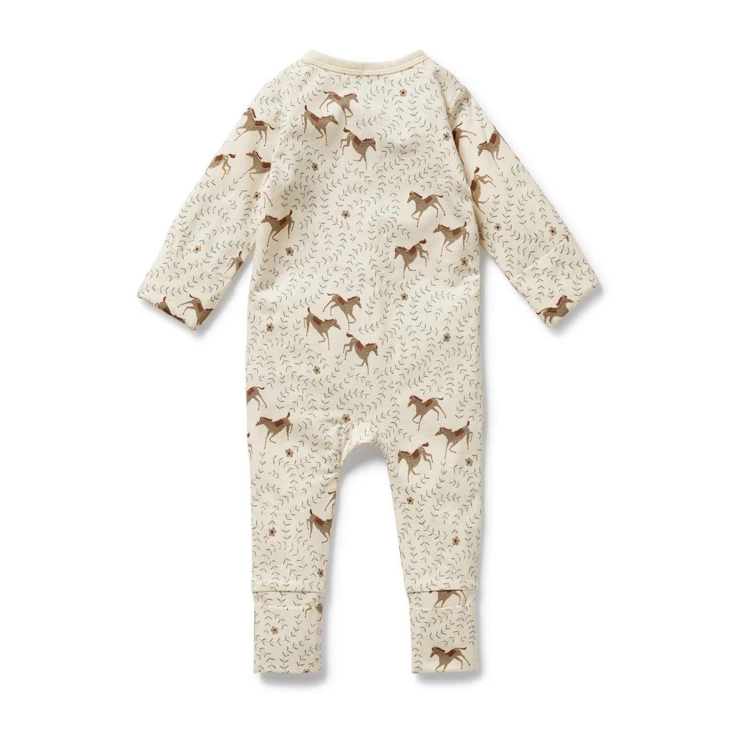 Wilson & Frenchy Organic Zipsuit with Feet Trixie Horse