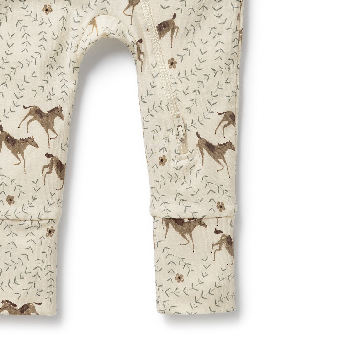 Wilson & Frenchy Organic Zipsuit with Feet Trixie Horse