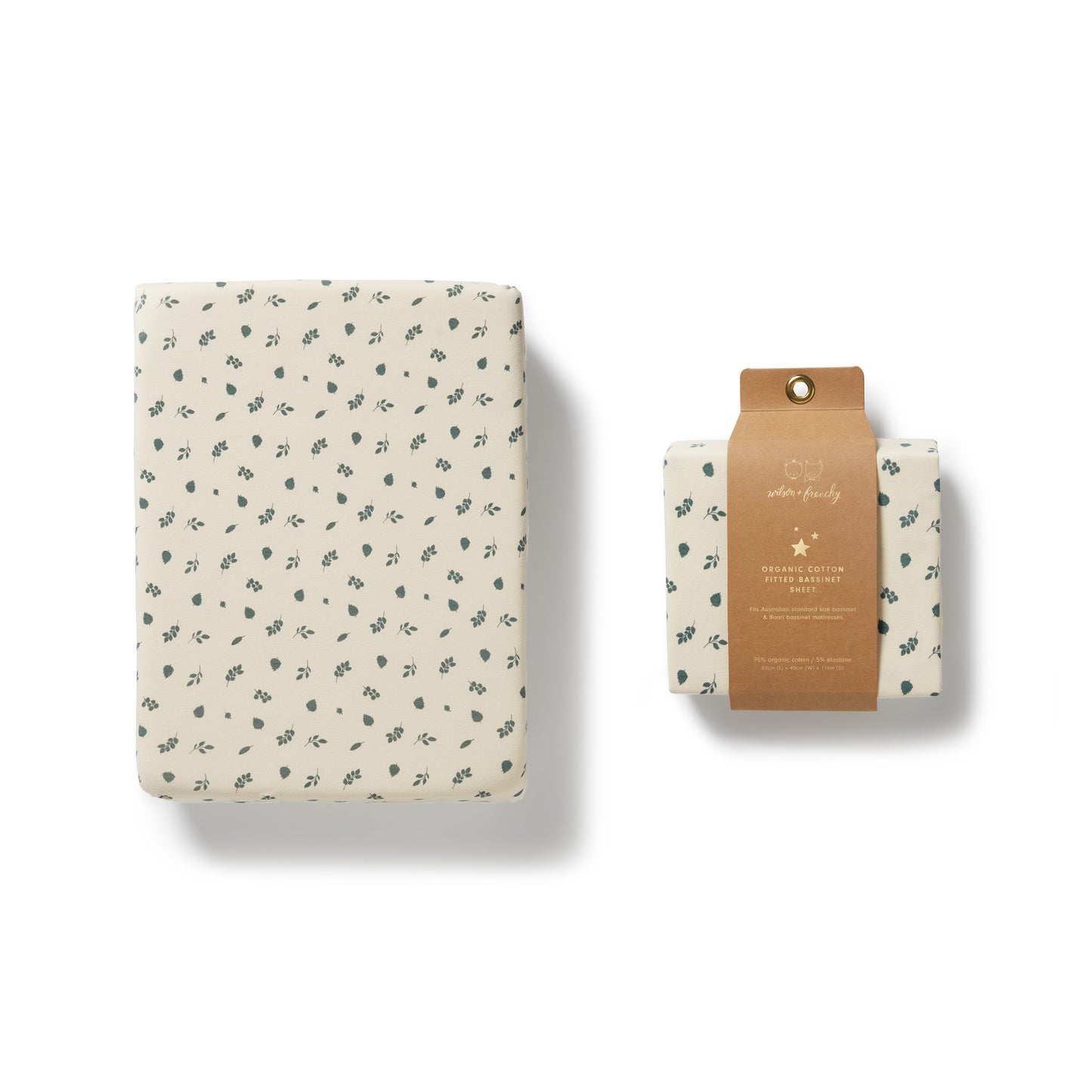 Wilson & Frenchy Organic Bassinet Sheet Twilight Leaf