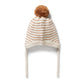 Wilson & Frenchy Organic Knitted Stripe Bonnet Cinnamon Stripe