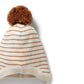 Wilson & Frenchy Organic Knitted Stripe Bonnet Cinnamon Stripe