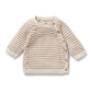 Wilson & Frenchy Organic Knitted Kimono Cardigan Cinnamon Stripe