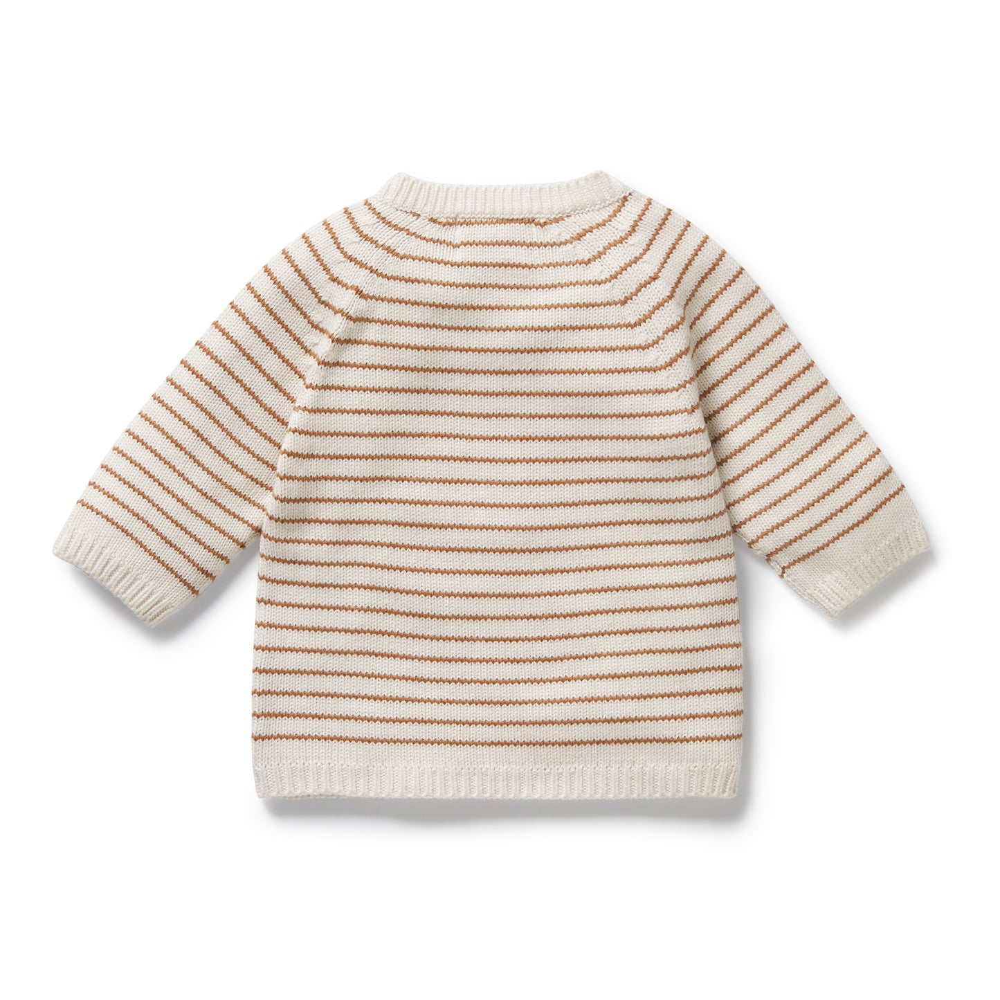 Wilson & Frenchy Organic Knitted Kimono Cardigan Cinnamon Stripe