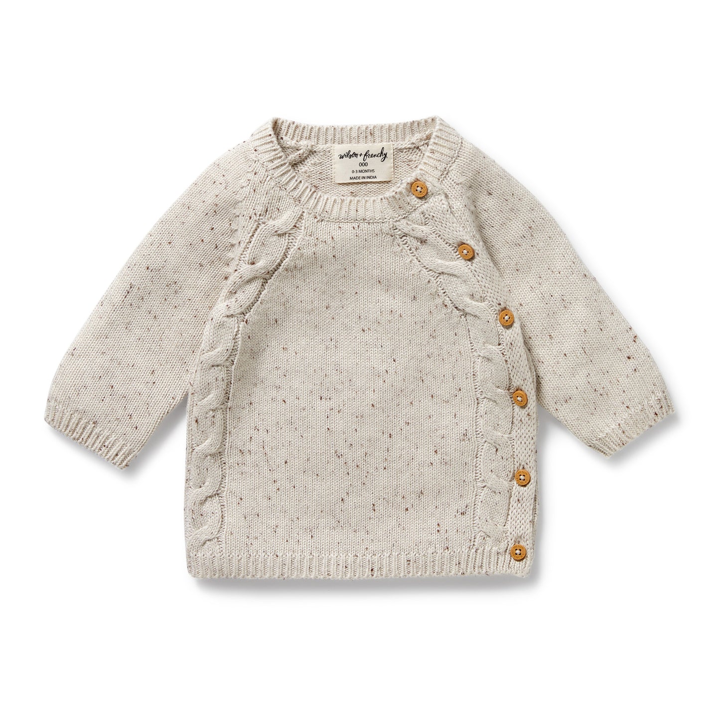 Wilson & Frenchy Organic Knitted Kimono Cardigan Cookie & Cream