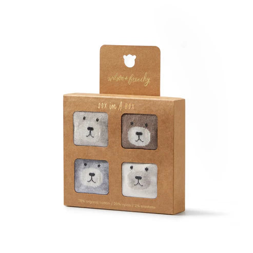 Wilson & Frenchy Organic 4pack Socks | Buttermilk | Oat | Cloud | Walnut