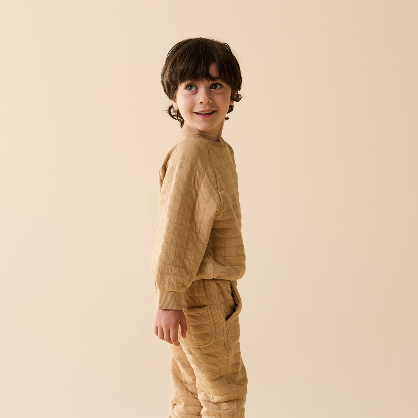 Wilson & Frenchy Organic Quilted Sweat Honey Fawn