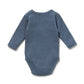 Wilson & Frenchy Organic Rib Long Sleeved Bodysuit Twilight Blue