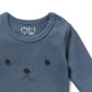 Wilson & Frenchy Organic Rib Long Sleeved Bodysuit Twilight Blue