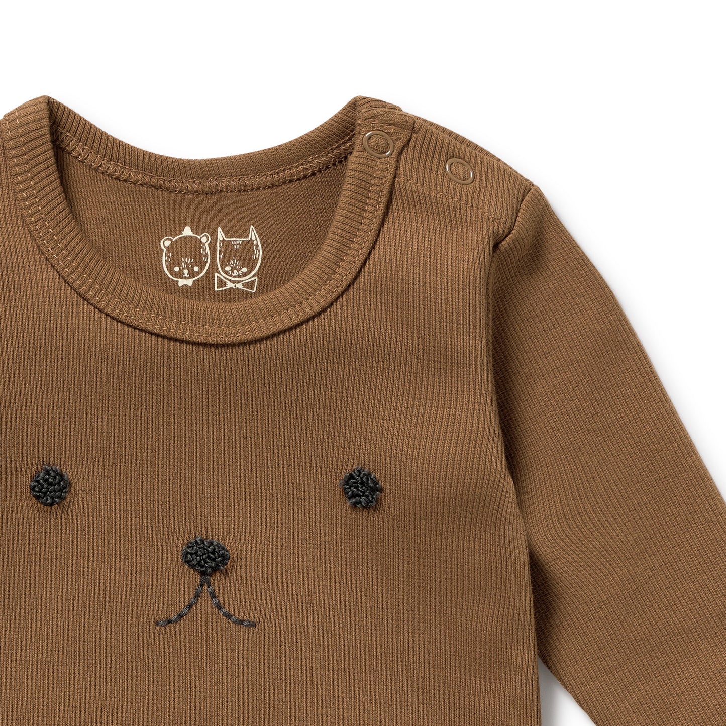 Wilson & Frenchy Organic Rib Long Sleeved Bodysuit Nutmeg