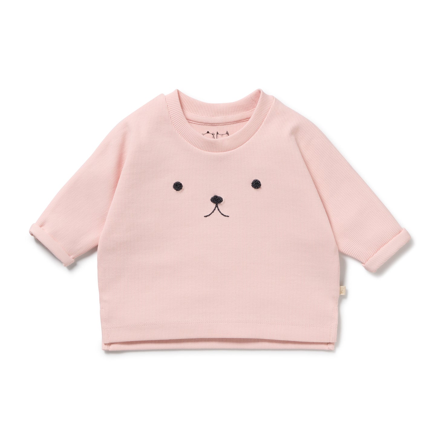 Wilson & Frenchy Organic Rib Long Sleeved Top Strawberry Cream