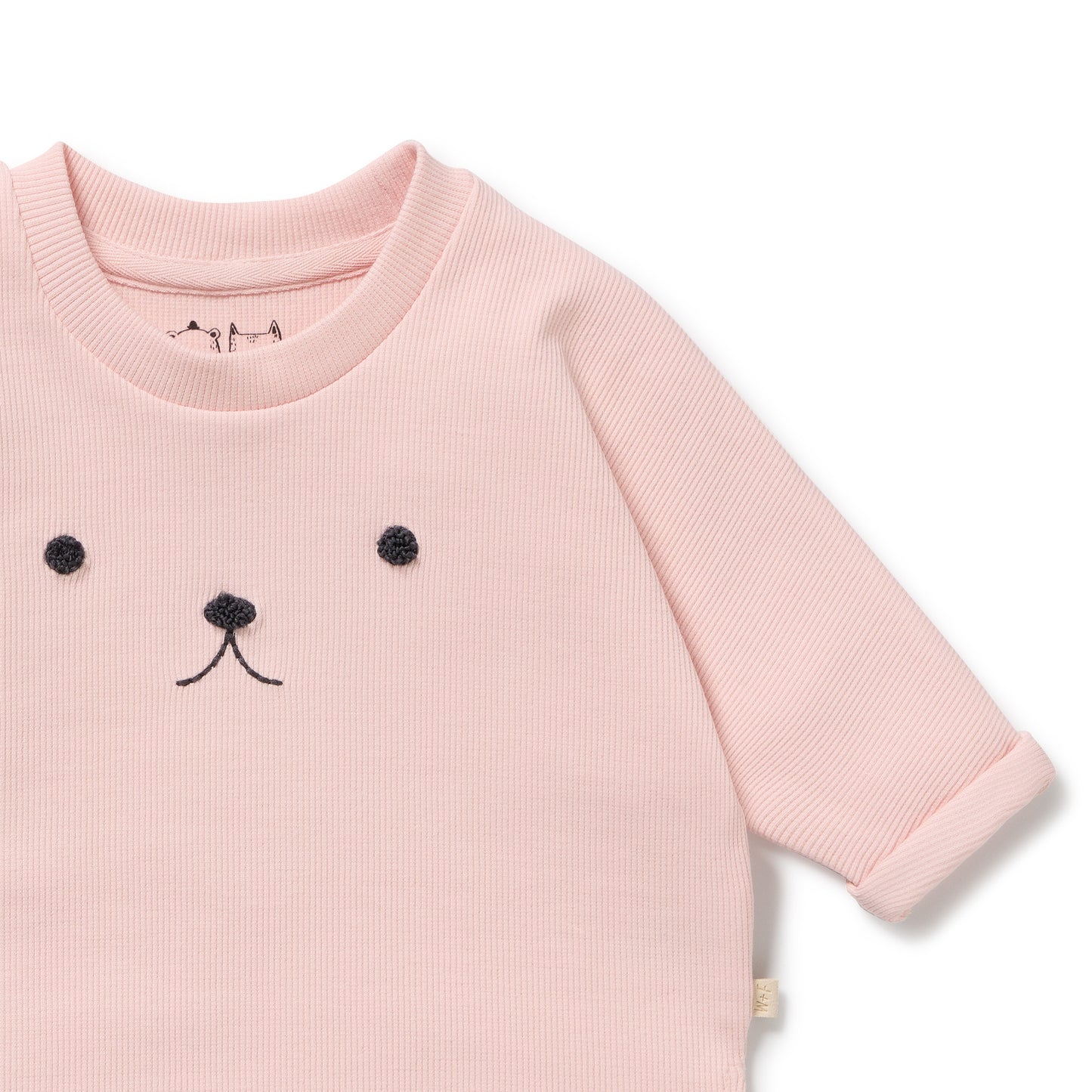 Wilson & Frenchy Organic Rib Long Sleeved Top Strawberry Cream