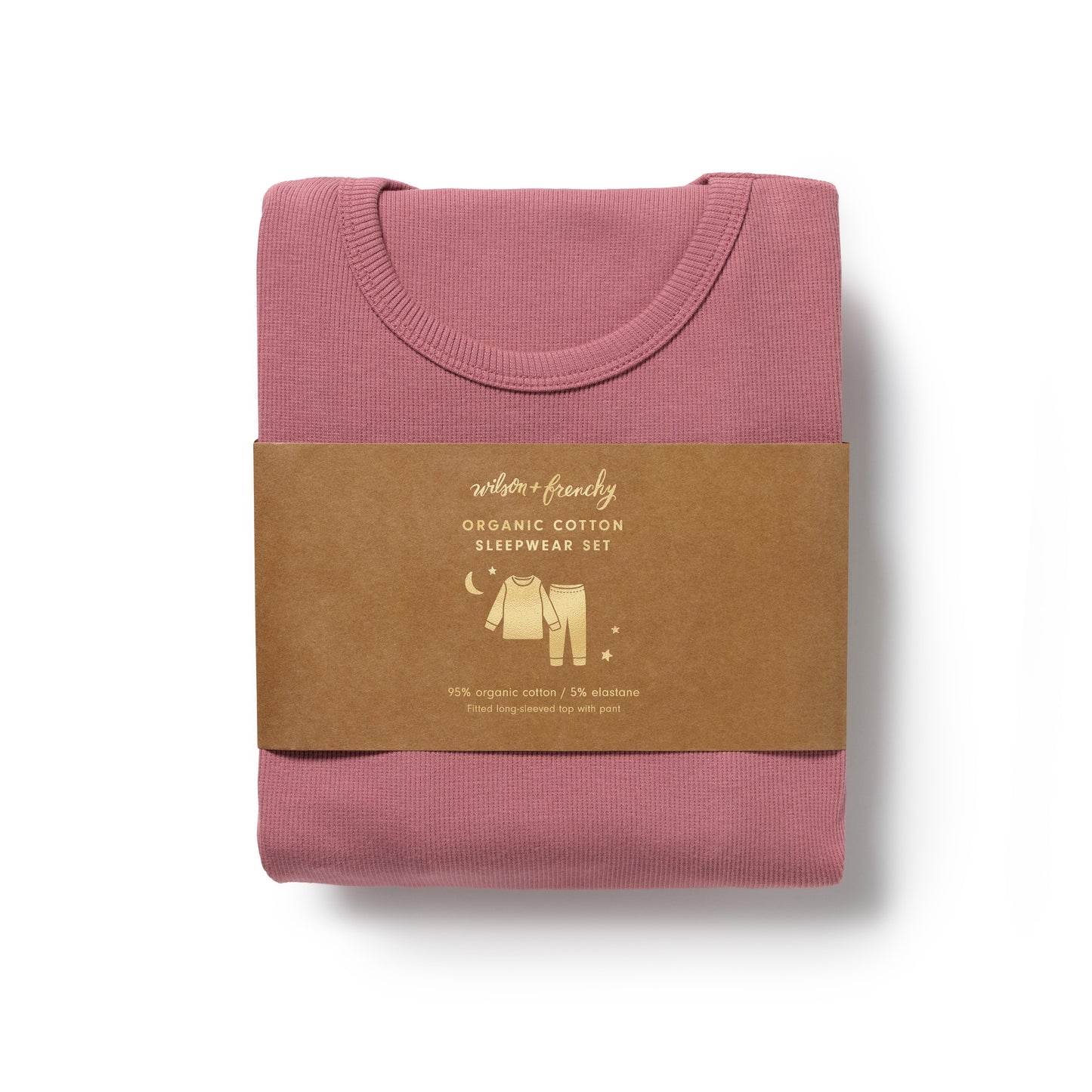 Wilson & Frenchy Organic Rib Long Sleeved Pyjamas Plum
