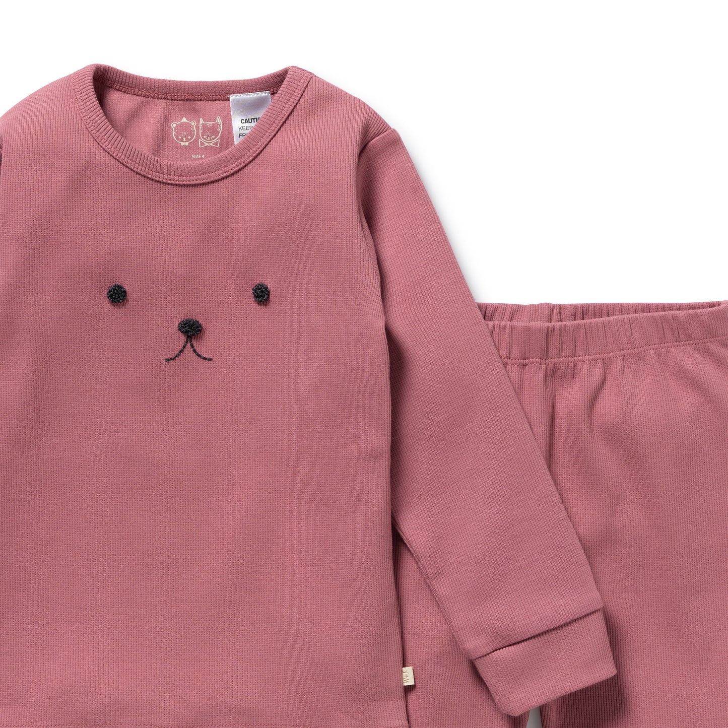 Wilson & Frenchy Organic Rib Long Sleeved Pyjamas Plum
