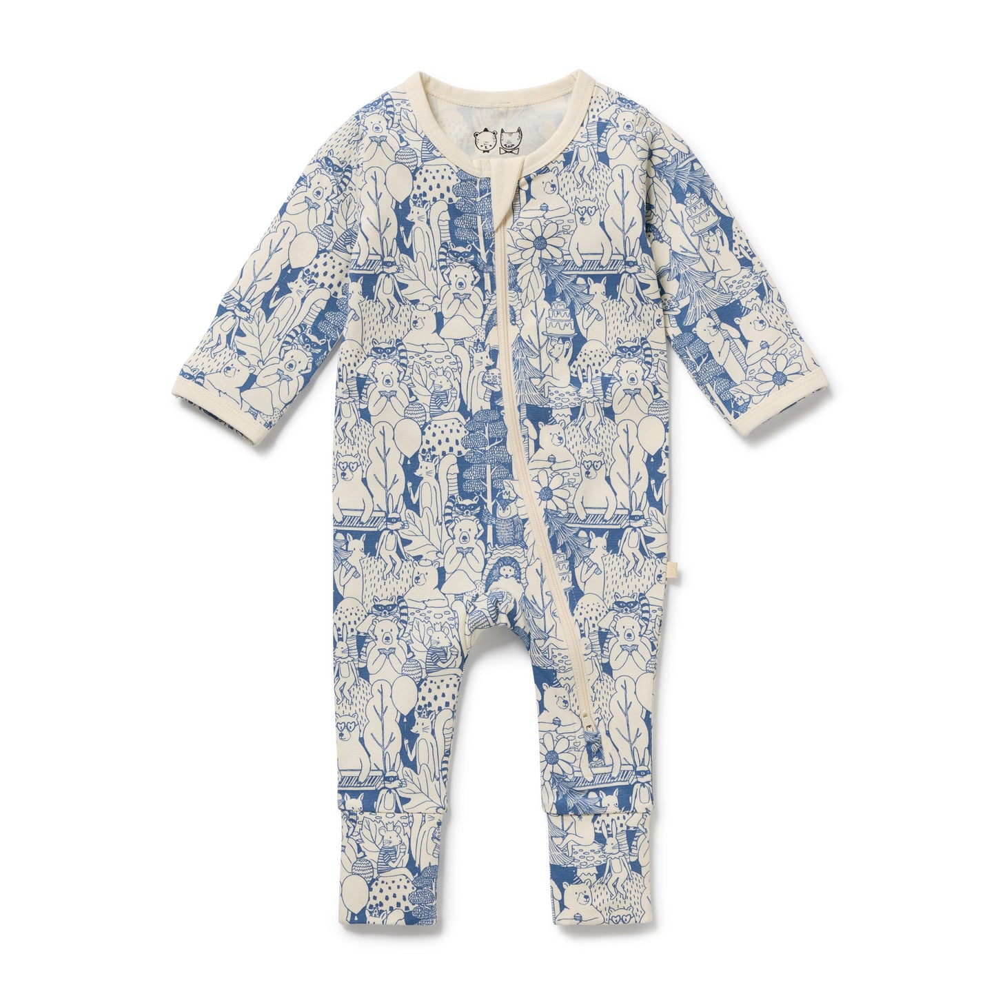 Wilson & Frenchy Organic Zipsuit with Feet Woodland Adventures