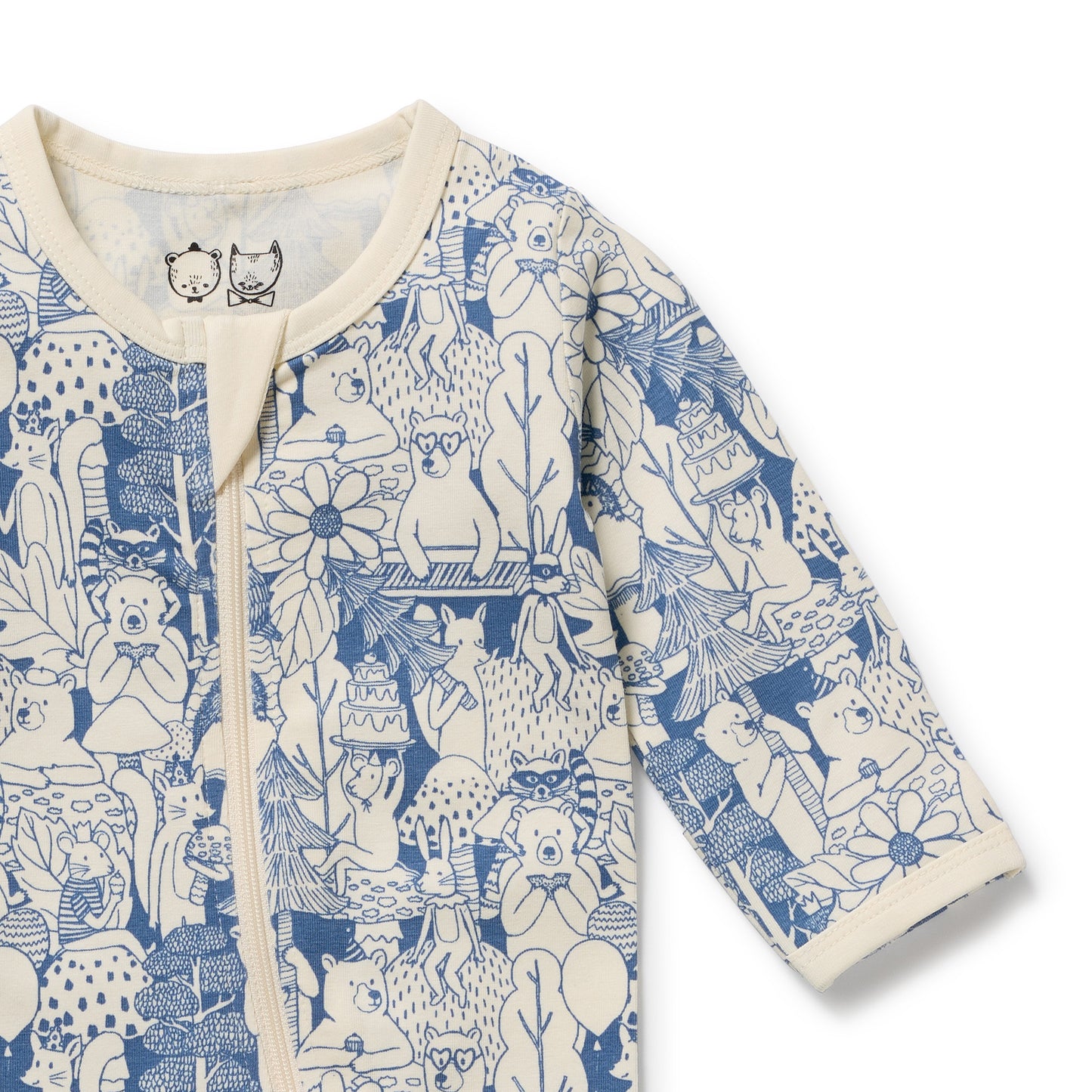 Wilson & Frenchy Organic Zipsuit with Feet Woodland Adventures