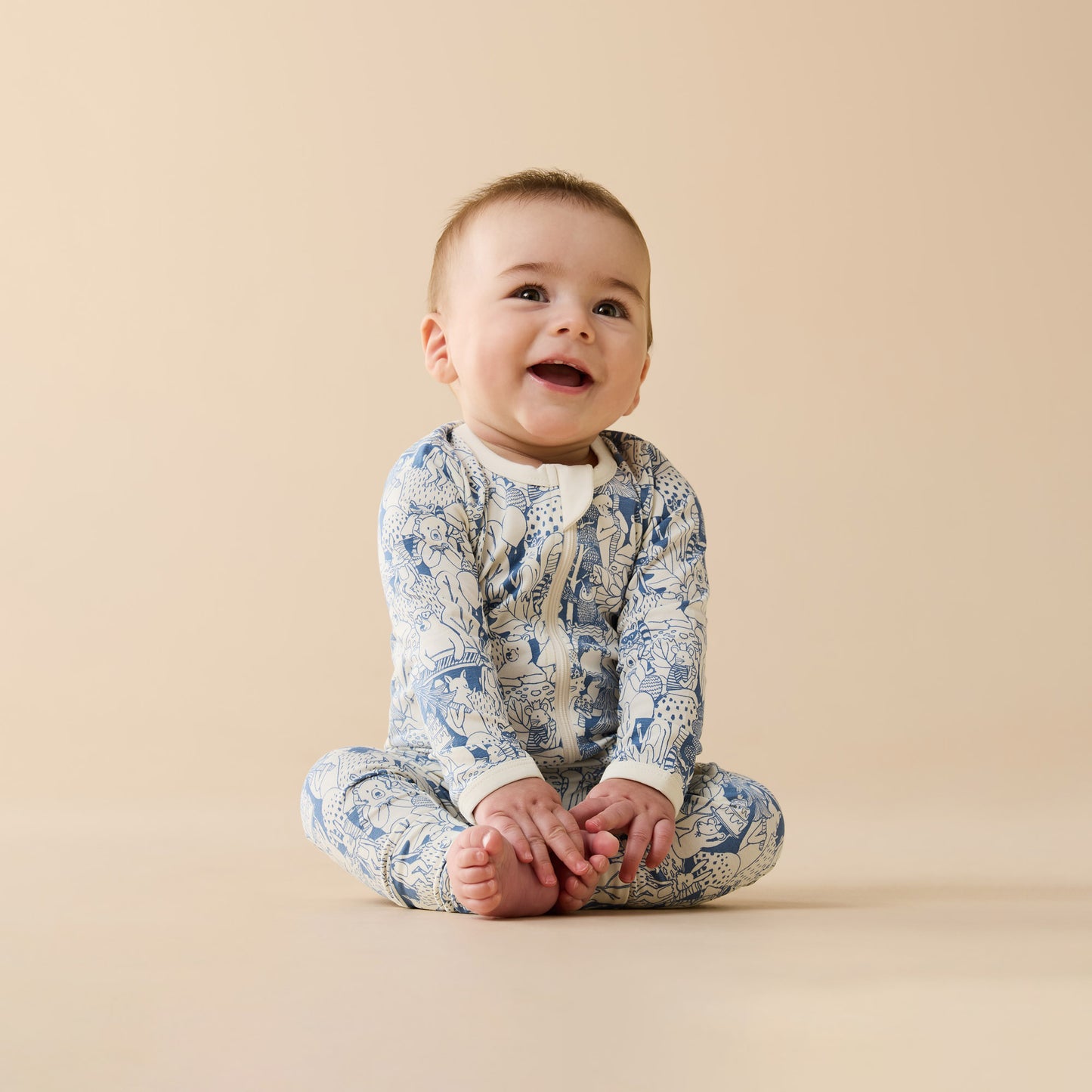 Wilson & Frenchy Organic Zipsuit with Feet Woodland Adventures
