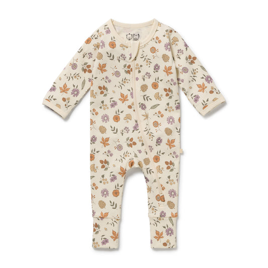 Wilson & Frenchy Organic Zipsuit with Feet Maple Glow