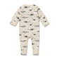 Wilson & Frenchy Organic Zipsuit with Feet Woolly Whales