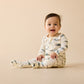 Wilson & Frenchy Organic Zipsuit with Feet Woolly Whales