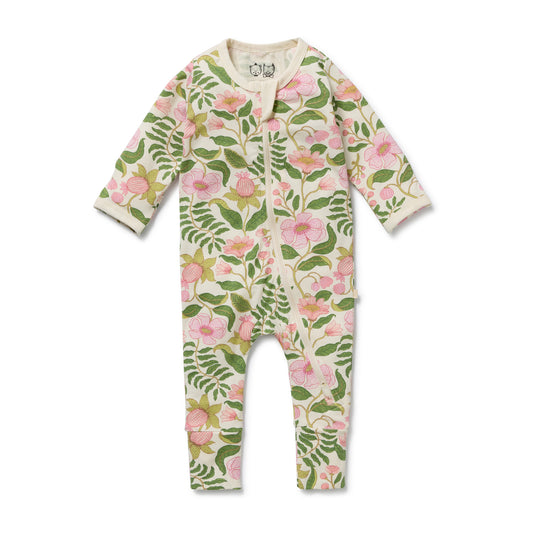 Wilson & Frenchy Organic Zipsuit with Feet Ma Fleur