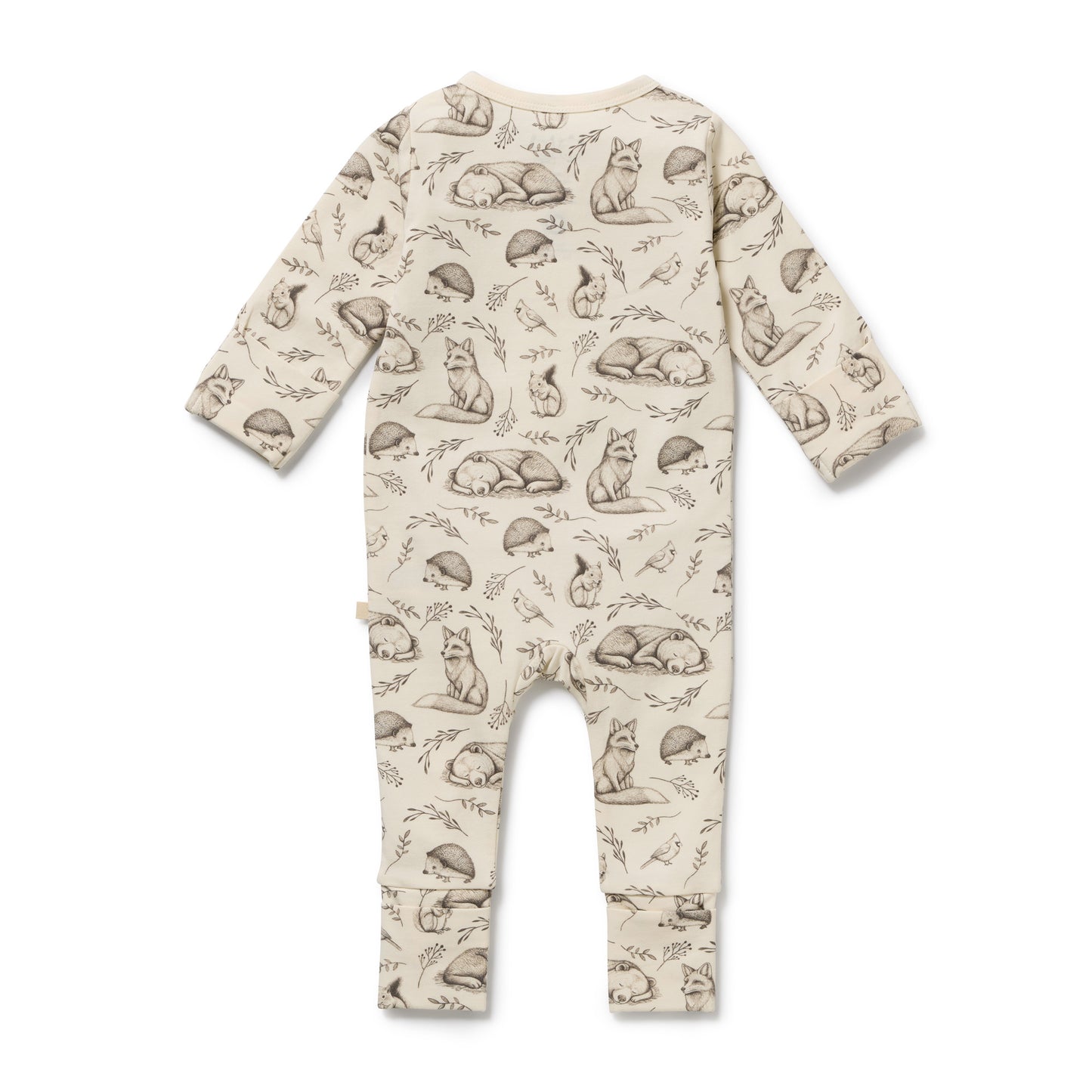 Wilson & Frenchy Organic Zipsuit with Feet Foxglove Forest