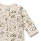 Wilson & Frenchy Organic Zipsuit with Feet Foxglove Forest