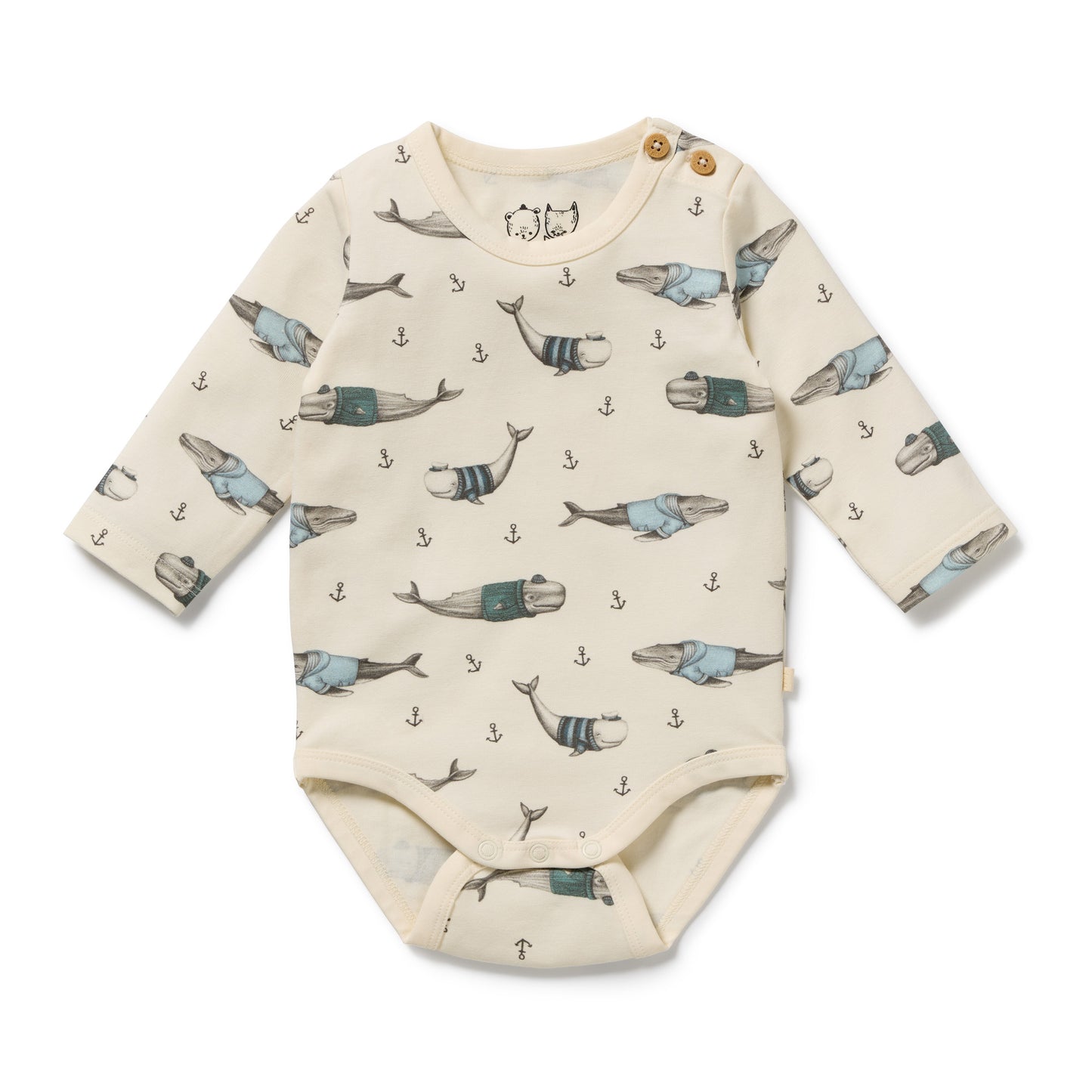 Wilson & Frenchy Organic Bodysuit Woolly Whales