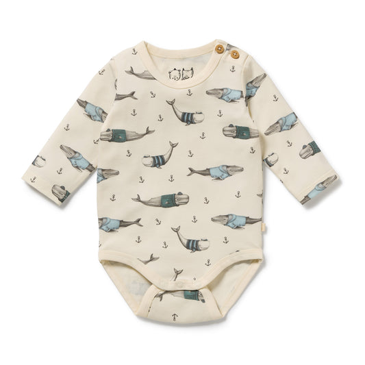 Wilson & Frenchy Organic Bodysuit Woolly Whales