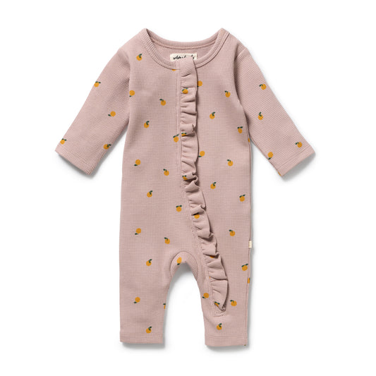Wilson & Frenchy Organic Waffle Ruffle Zipsuit Mini Mando