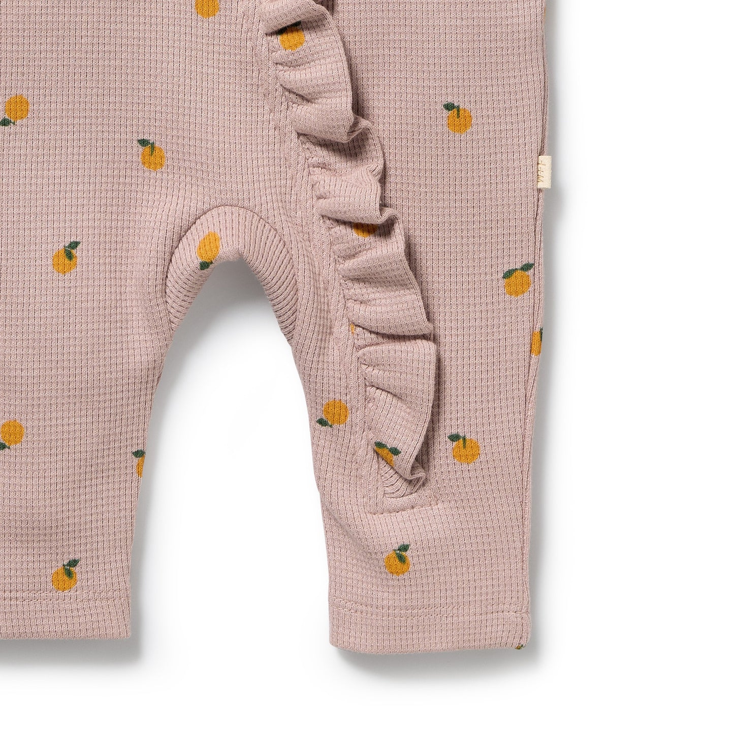 Wilson & Frenchy Organic Waffle Ruffle Zipsuit Mini Mando