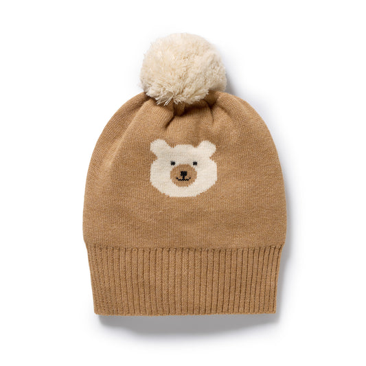 Wilson & Frenchy Organic Knitted Jacquard Hat Beary Cute