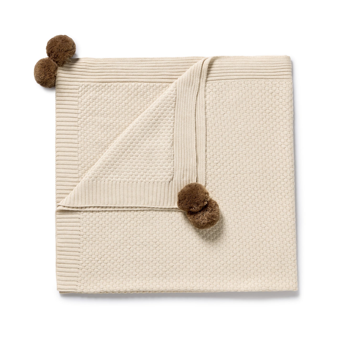 Wilson & Frenchy Organic Knitted Bubble Blanket Cream