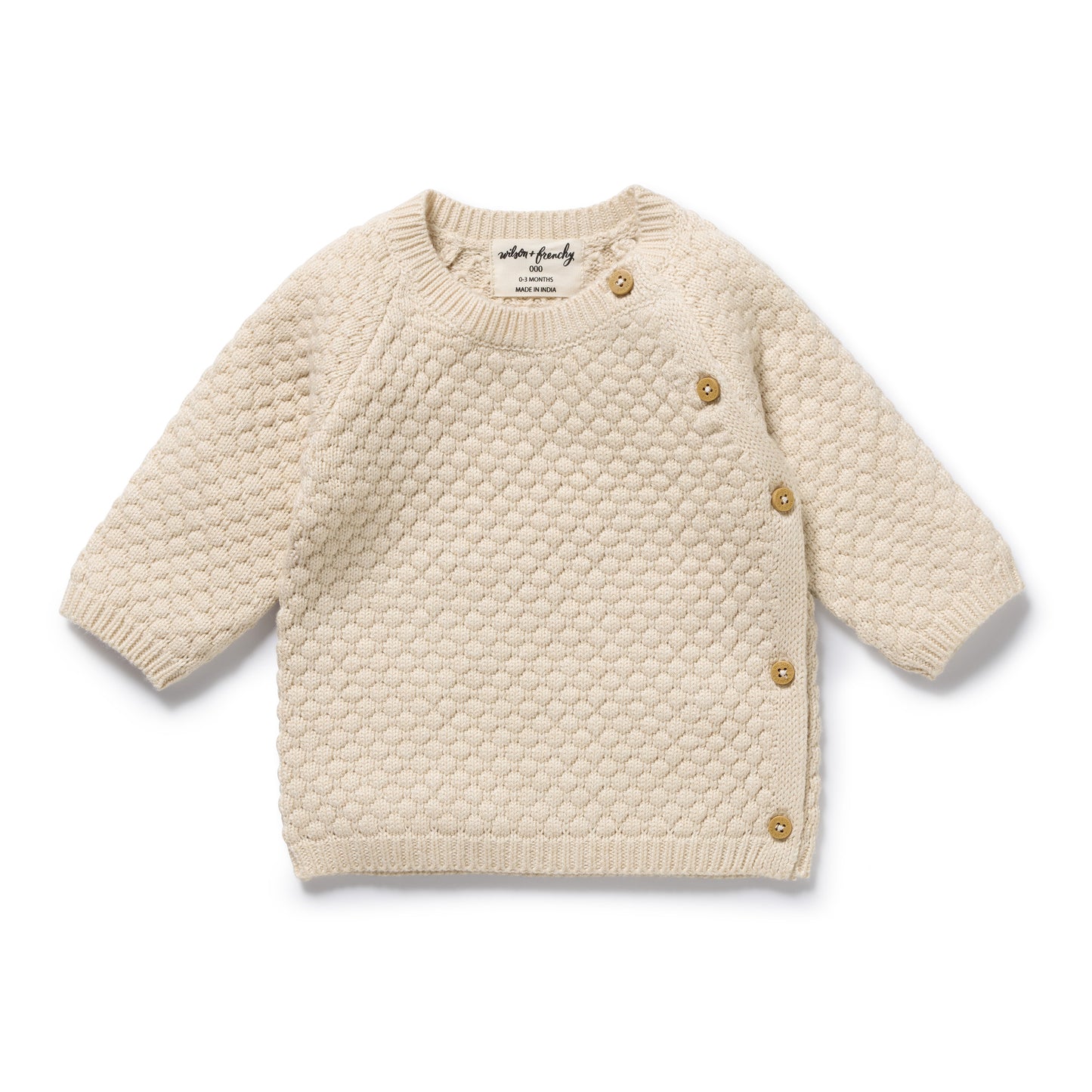 Wilson & Frenchy Knitted Bubble Kimono Cardigan Cream