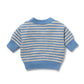 Wilson & Frenchy Organic Knitted Stripe Jumper Frosted Blue