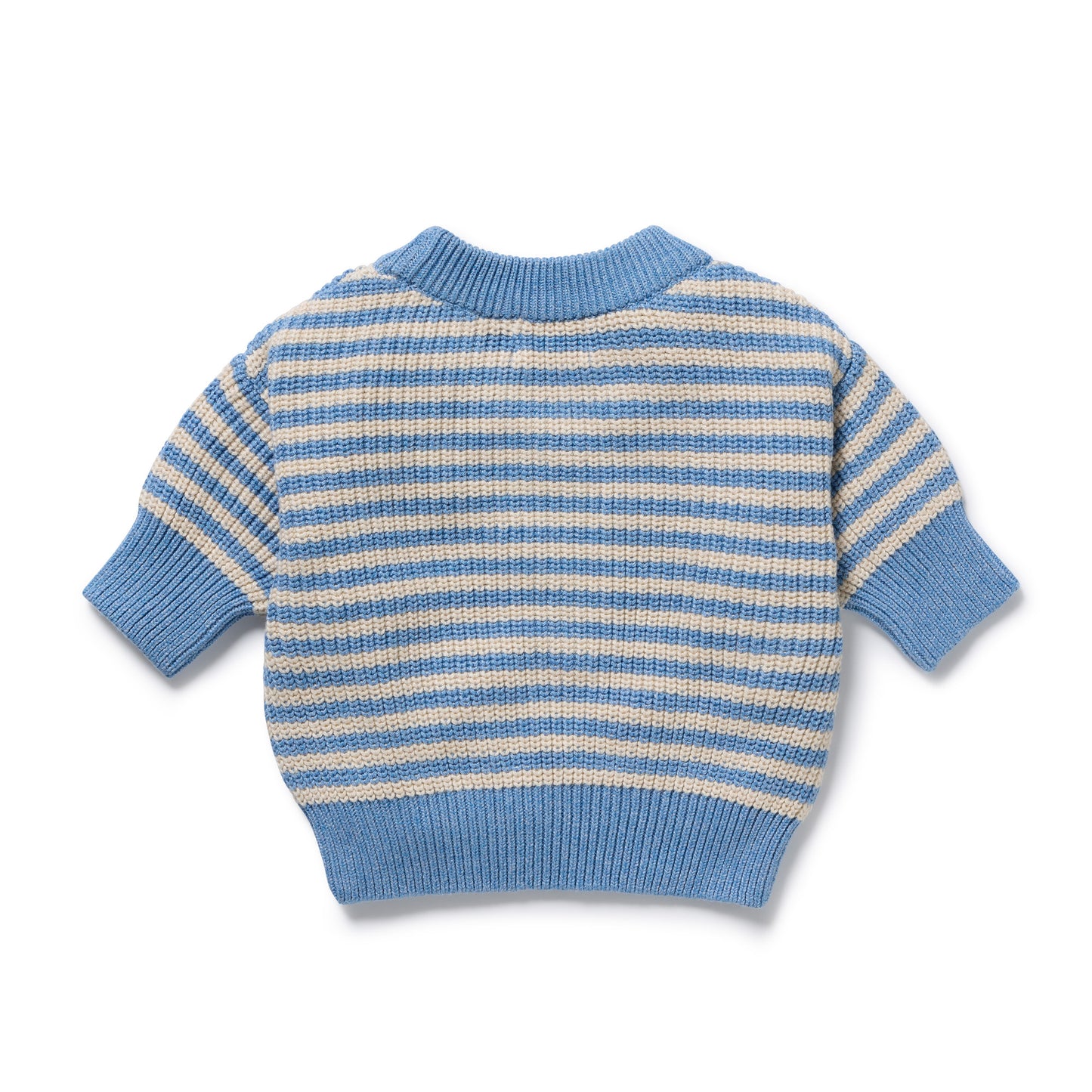 Wilson & Frenchy Organic Knitted Stripe Jumper Frosted Blue
