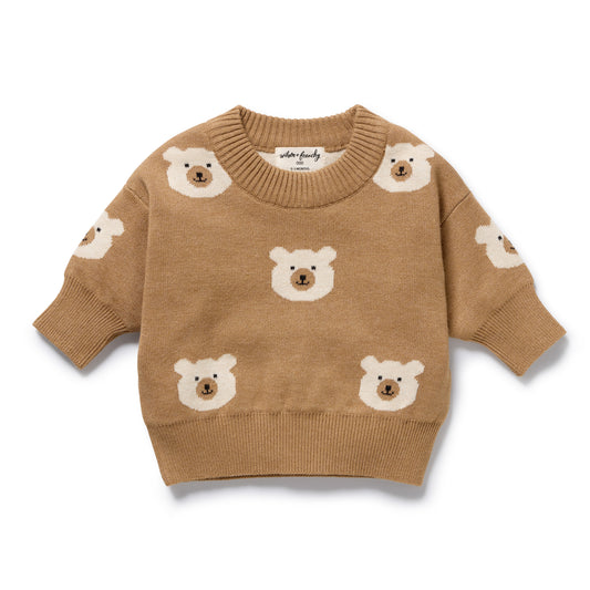 Wilson & Frenchy Organic Knitted Jacquard Jumper Beary Cute