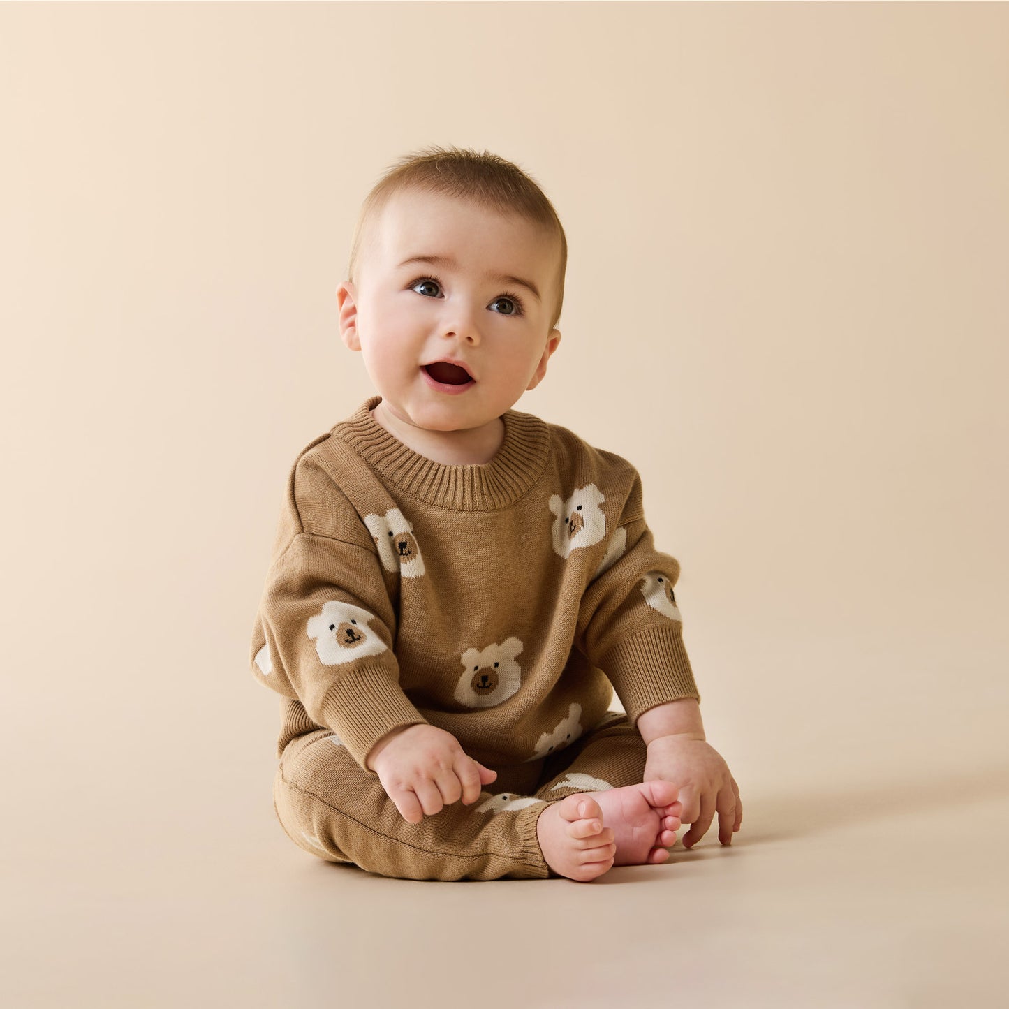 Wilson & Frenchy Organic Knitted Jacquard Jumper Beary Cute