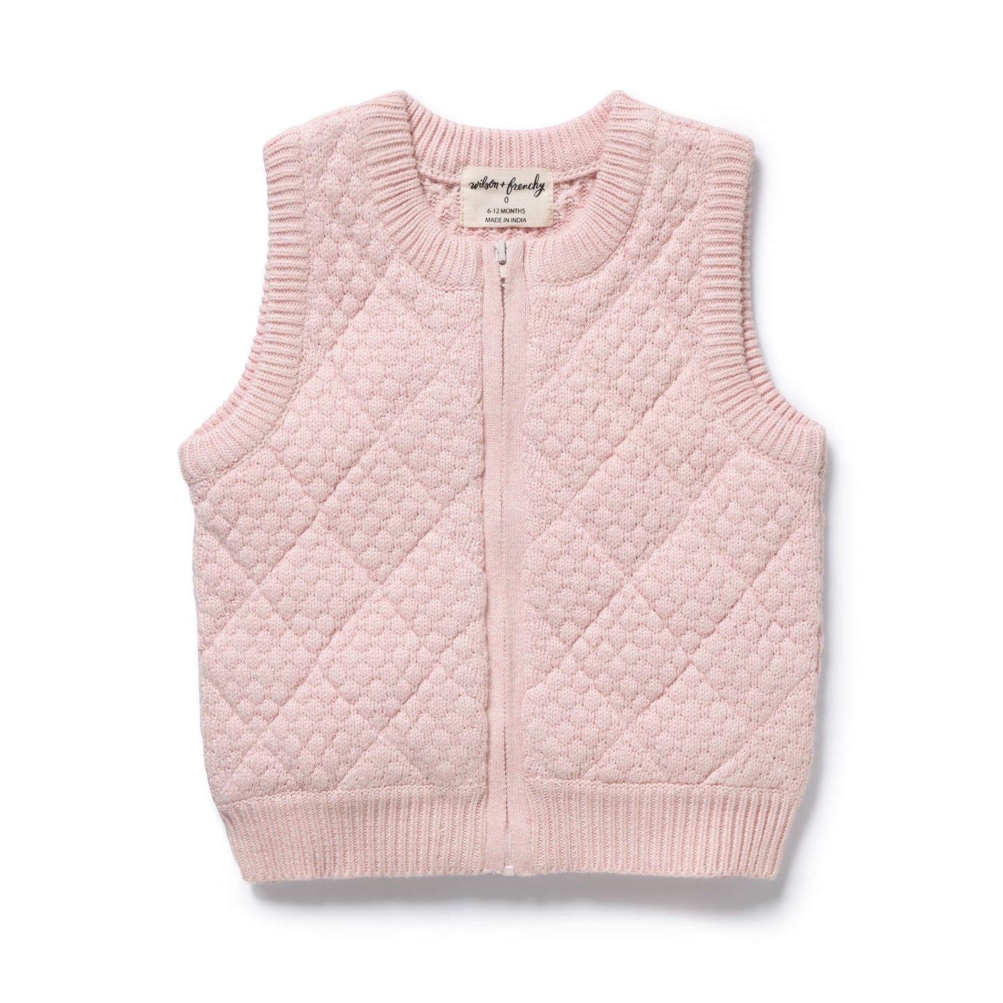 Wilson & Frenchy Organic Knitted Bubble Vest Marshmellow