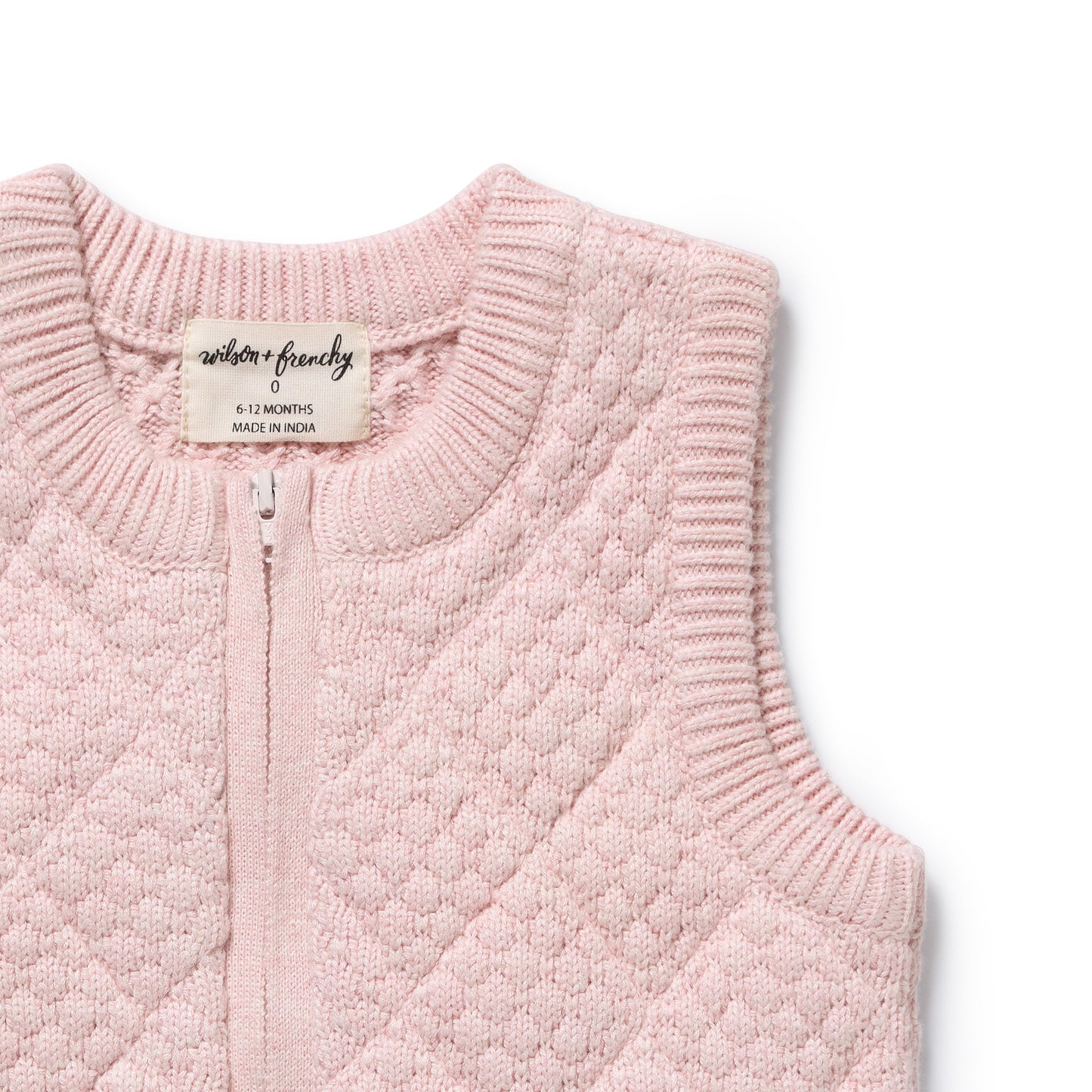 Wilson & Frenchy Organic Knitted Bubble Vest Marshmellow