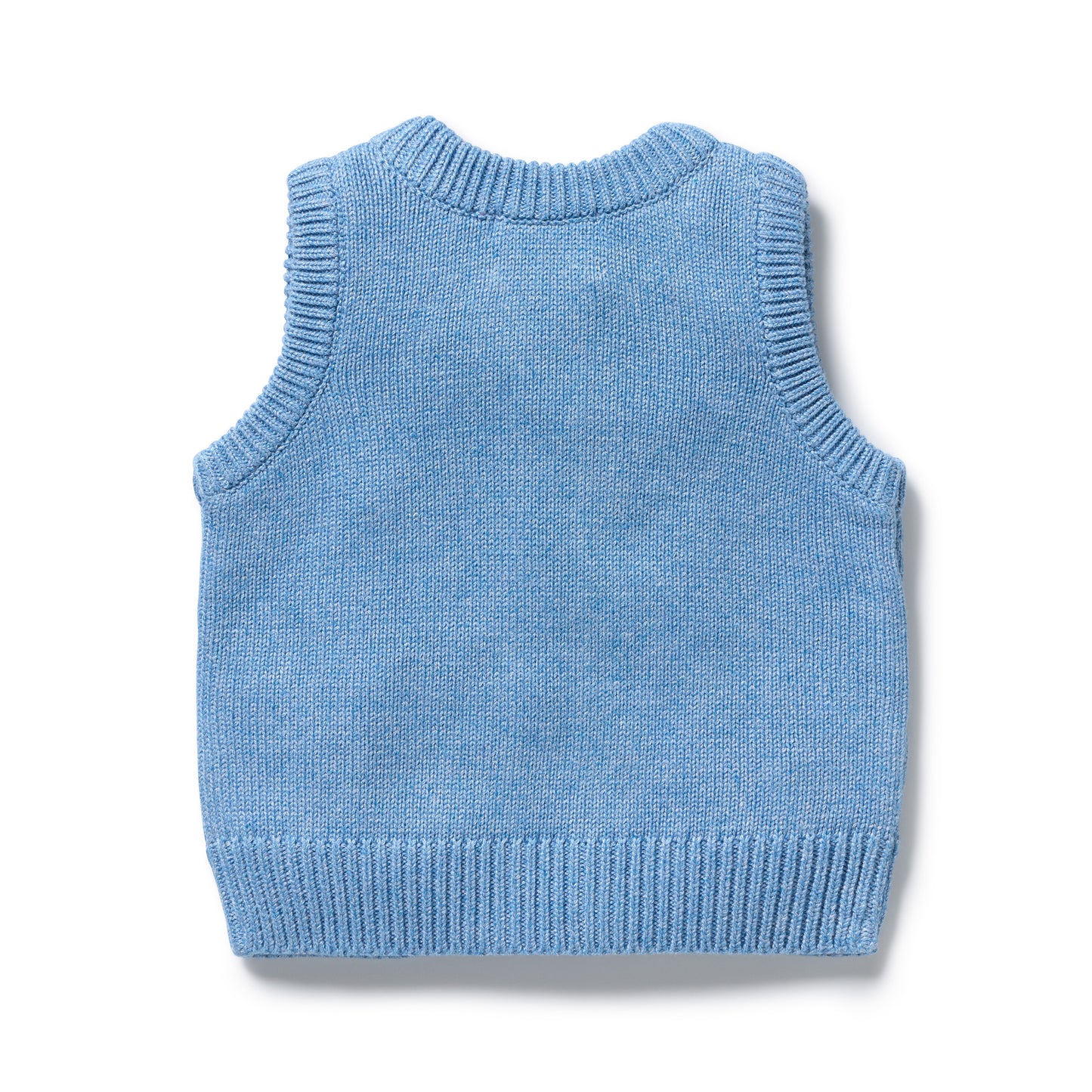 Wilson & Frenchy Organic Knitted Vest Frosted Blue